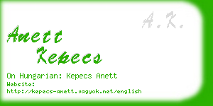 anett kepecs business card